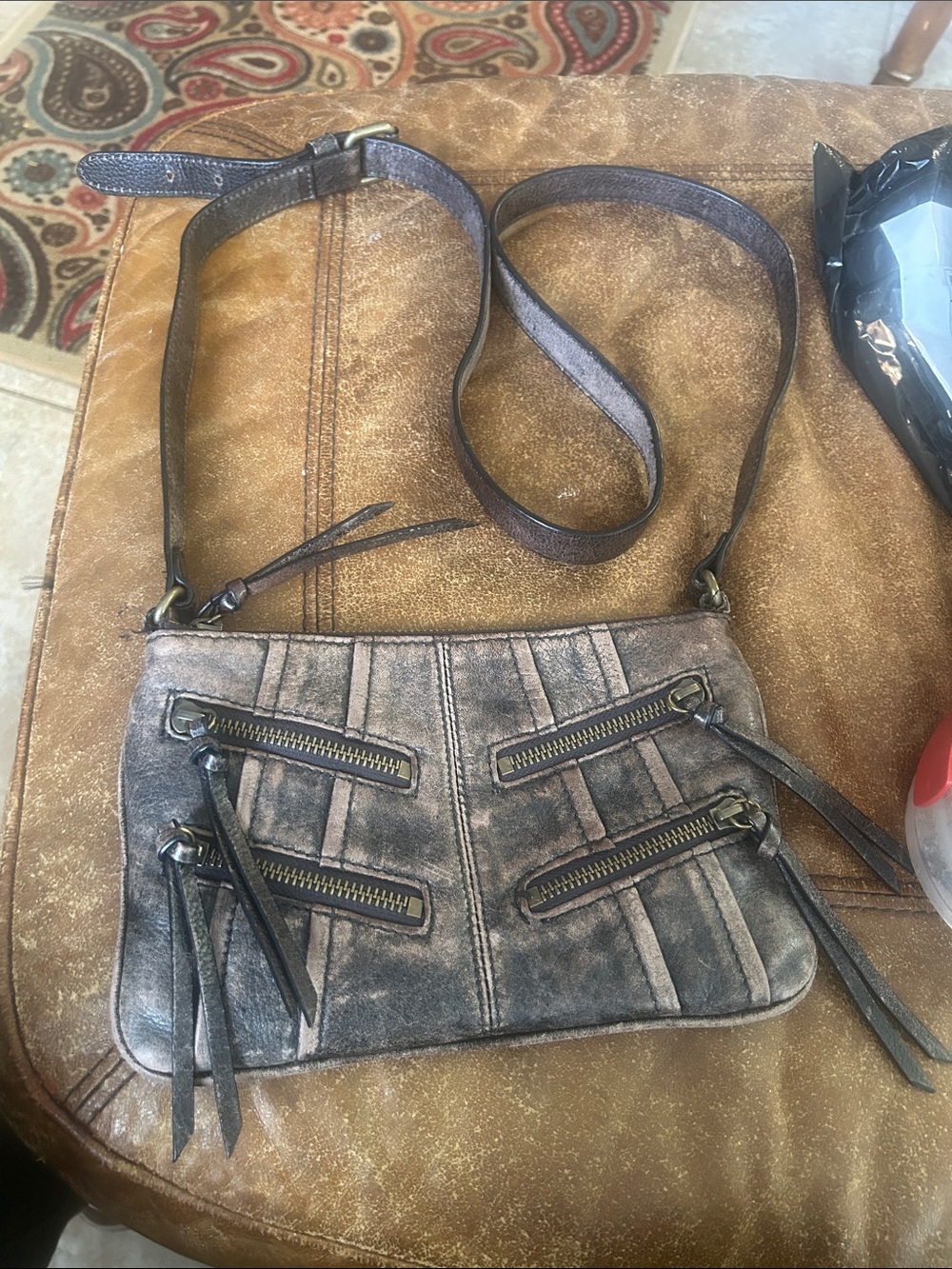 Marc New York Metallic Silver-Gray Crossbody Bag